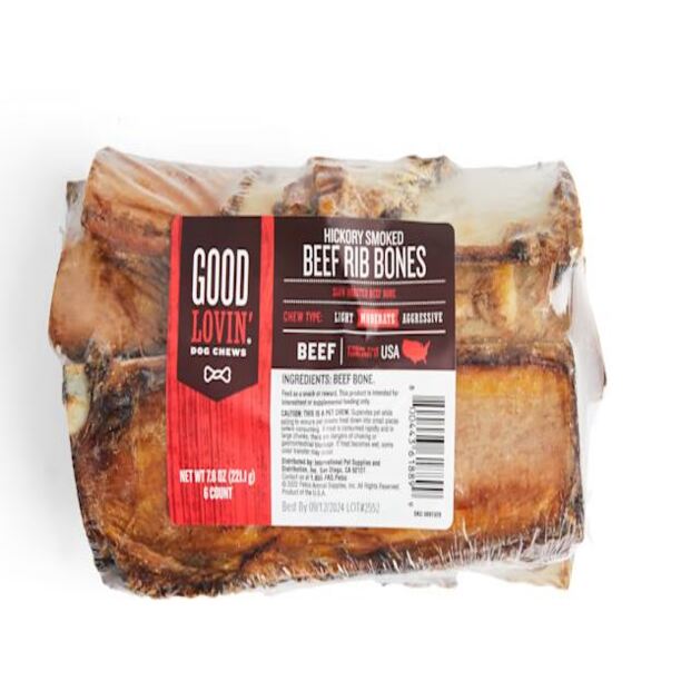 Good Lovin' Hickory Smoked Rib Bone Dog Chew, 7.8 oz., Count of 6