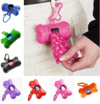 Doggy Poop Bag Dispenser With Comfortable Keychain Belt Collar Clip